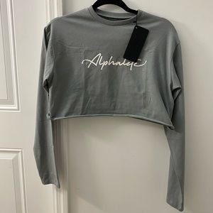 Alphalete Gray Cropped Long Sleeve